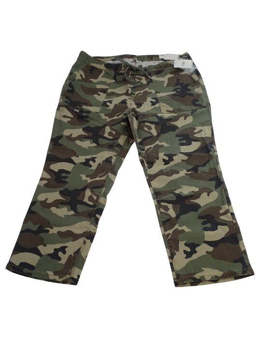YMI Pants - YMI Women Camo Pull-On High Rise Crop Pants Green Size 3X Streetwear Utility